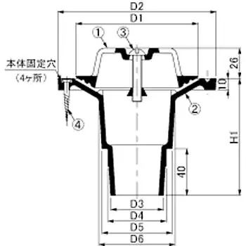 ルーフドレイン 木付型 バルコニー用 - サムネイル 2